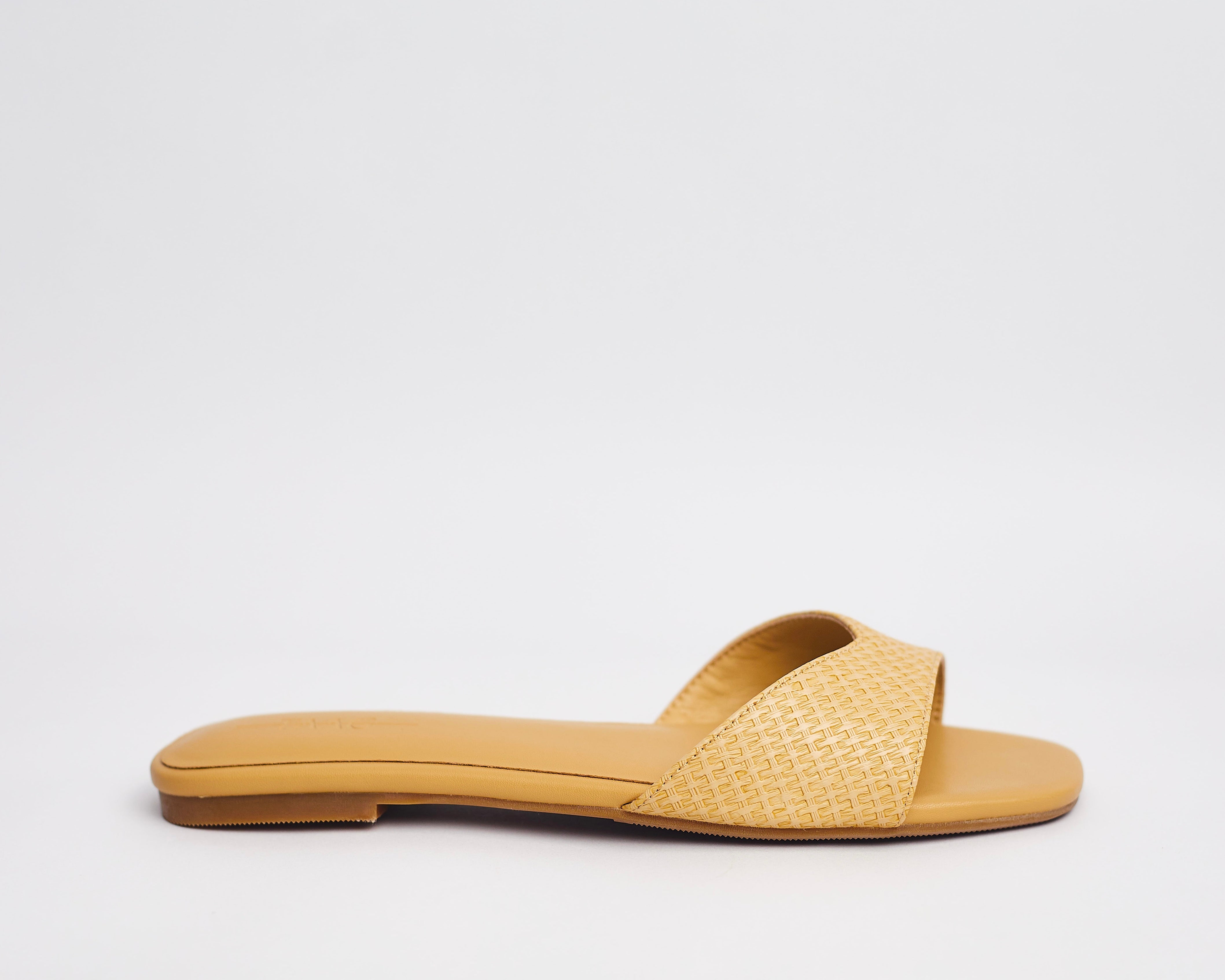 MALIKA- Raffia coloured comfortable woven-effect slipppers for ladies.Very durable, made with high quality sole. Perfect for brunch, lunch, errands etc. shipping worldwide from Ghana to UK, USA, Africa etc.